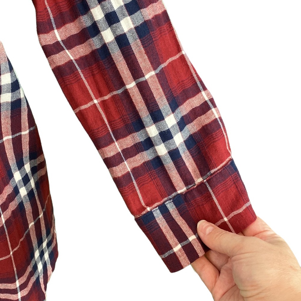 Windsor Burgundy Plaid Lace Up Tunic - Picture 5 of 13